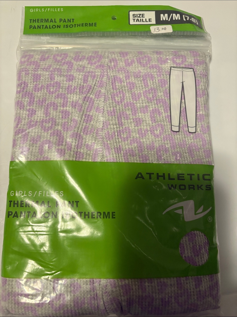 Athletic Works Lavender Patterned Men's Thermal Joggers